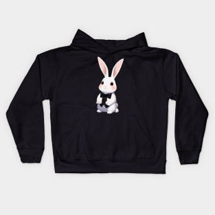 Cute Bunny Rabbit Wearing Black Ribbon Kids Hoodie